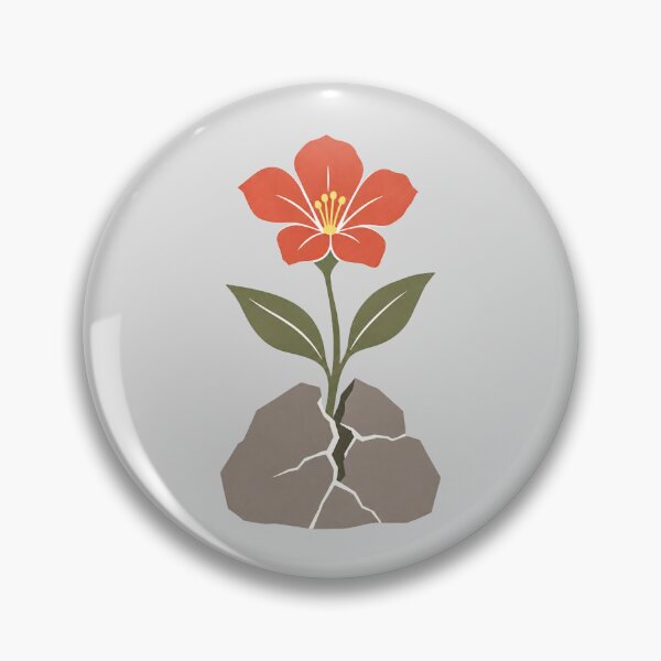 Item preview, Red Flower Growing Through Cracked Stone designed and sold by hattie's.