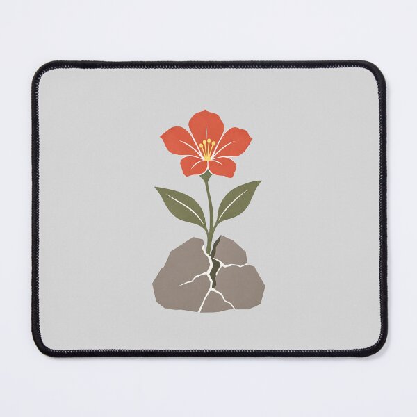 Item preview, Red Flower Growing Through Cracked Stone designed and sold by hattie's.