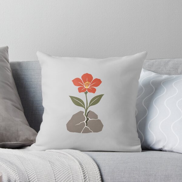 Item preview, Red Flower Growing Through Cracked Stone designed and sold by hattie's.