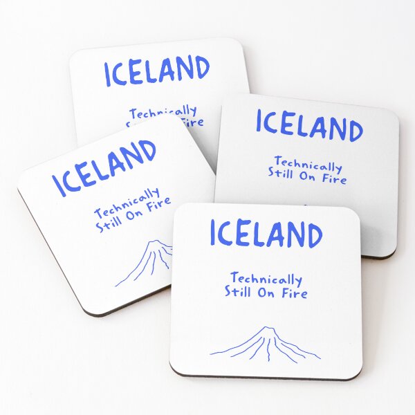 Item preview, Iceland – "Technically Still On Fire" Funny Quote Print designed and sold by MarkedArtPrints.