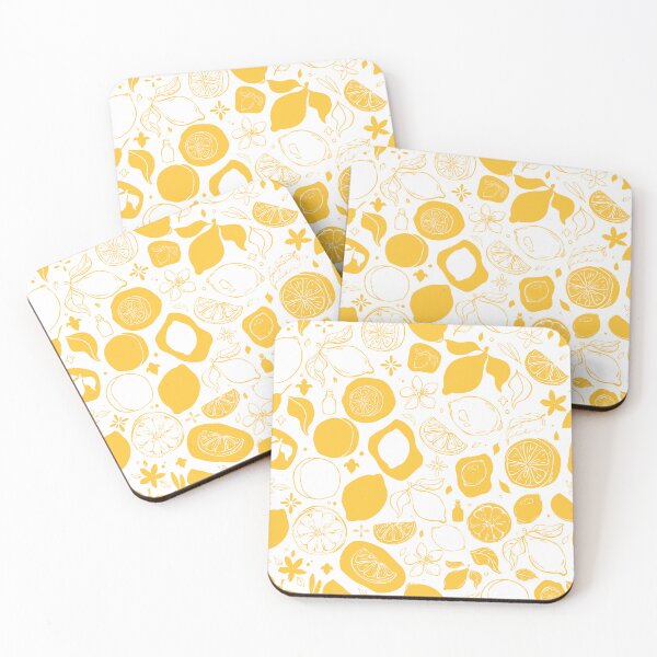 Item preview, Golden Lemon Line Art Pattern designed and sold by Sagi Jane Art.