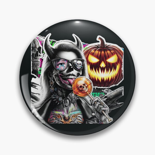 Item preview, Halloween Demon Girl Lollipop Glasses Pumpkin designed and sold by Voodoo Store Paranormal Collections.