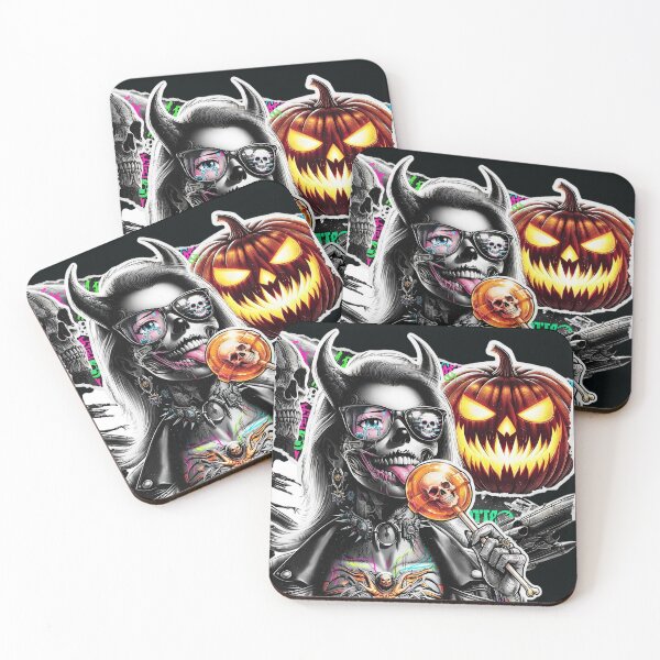 Item preview, Halloween Demon Girl Lollipop Glasses Pumpkin designed and sold by Voodoo Store Paranormal Collections.