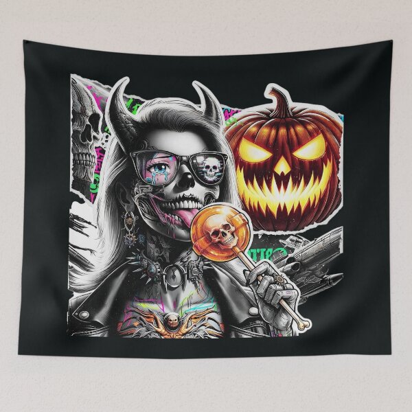 Item preview, Halloween Demon Girl Lollipop Glasses Pumpkin designed and sold by Voodoo Store Paranormal Collections.