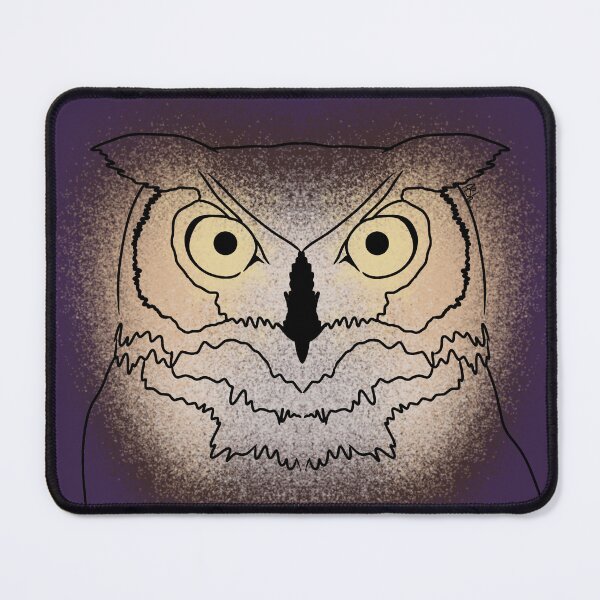 Item preview, Great Horned Owl Line-art (Brown, Beige, Cream & Yellow) designed and sold by Burnt_Pikachu.