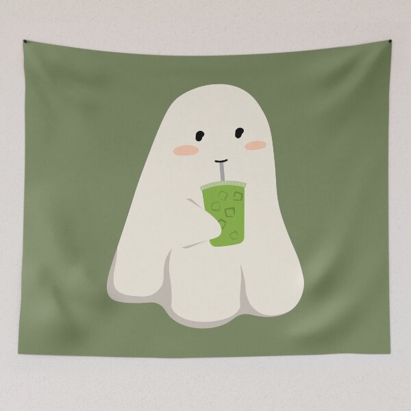 Item preview, matcha lover ghost designed and sold by PeachyLitchi.