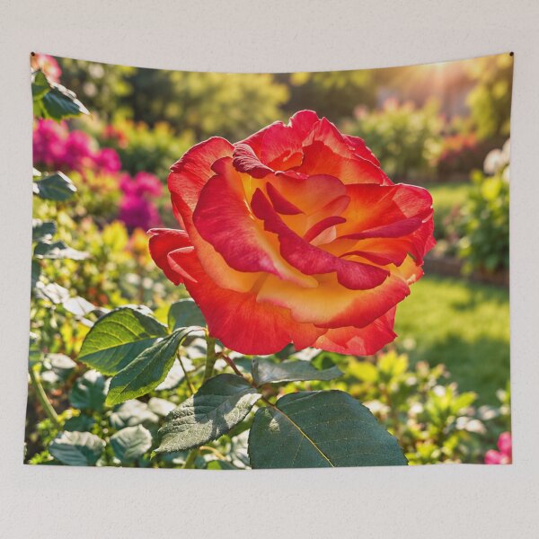 Item preview, Elegant Red and Orange Rose Flower Botanical Nature Design designed and sold by Wild Bloom Paws.