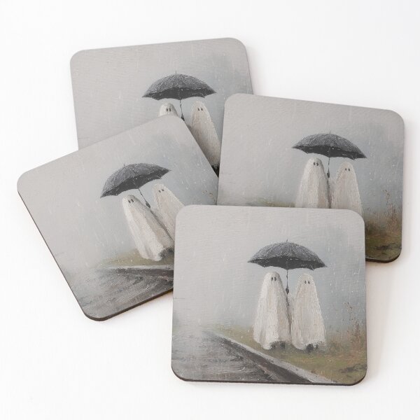 Item preview, Ghosts Sharing Umbrella by Railroad Tracks Painting designed and sold by NatureSight.