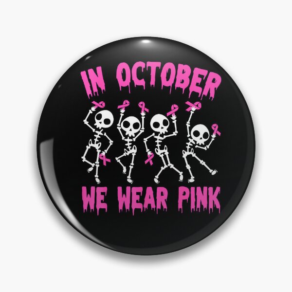 Item preview, October We Wear Pink Breast Cancer Awareness Skeleton designed and sold by Khescoiu.