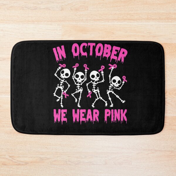 Item preview, October We Wear Pink Breast Cancer Awareness Skeleton designed and sold by Khescoiu.
