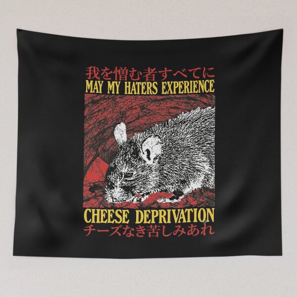 Item preview, May My Haters Experience Cheese Deprivation Funny Rat Japanese Poster Sarcastic Meme designed and sold by CarlaKaise.