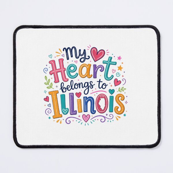 Item preview, My Heart Belongs to Illinois - Cute Souvenir Travelers Gift for Men Women & Kids designed and sold by Mozaic Clothes.