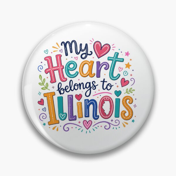 Item preview, My Heart Belongs to Illinois - Cute Souvenir Travelers Gift for Men Women & Kids  designed and sold by Mozaic Clothes.