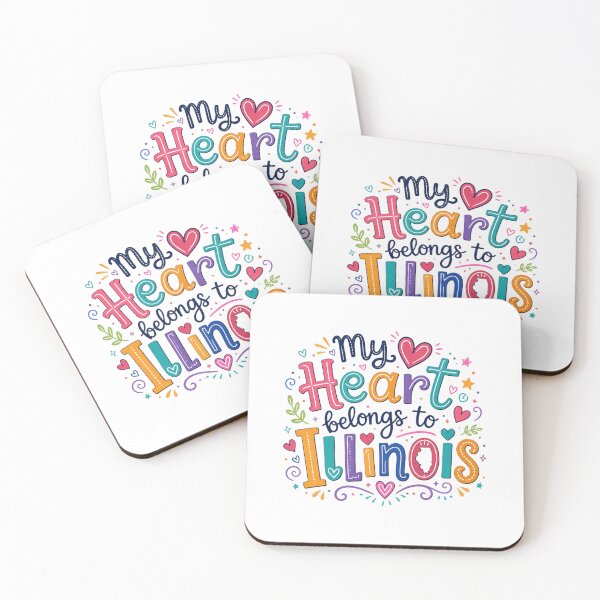 Item preview, My Heart Belongs to Illinois - Cute Souvenir Travelers Gift for Men Women & Kids  designed and sold by Mozaic Clothes.