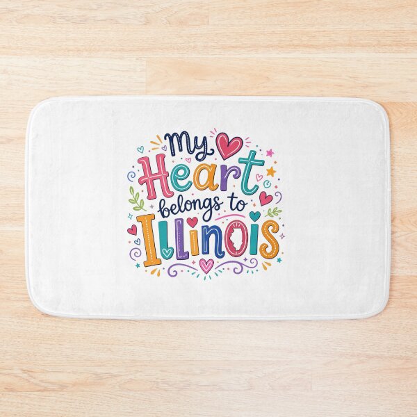 Item preview, My Heart Belongs to Illinois - Cute Souvenir Travelers Gift for Men Women & Kids  designed and sold by Mozaic Clothes.