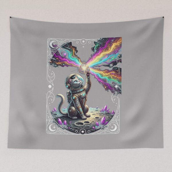 Item preview, Cat Dark Side of the Moon Prism Rainbow Pun T-Shir-20 designed and sold by SaschTolle.