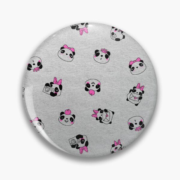 Item preview, Kawaii Panda Pattern – Cute Black and Pink Pandas on Heathered Grey designed and sold by EK EXCLUSIVE.