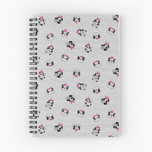 Item preview, Kawaii Panda Pattern – Cute Black and Pink Pandas on Heathered Grey designed and sold by EK EXCLUSIVE.