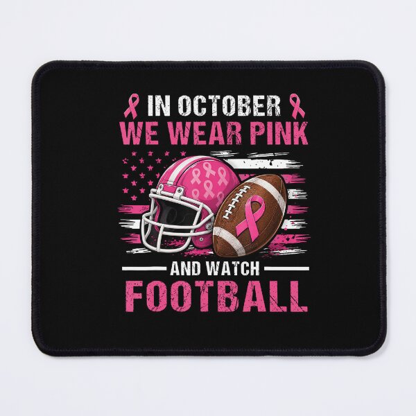 Item preview, October We Wear Pink Breast Cancer Football Awareness designed and sold by Khescoiu.