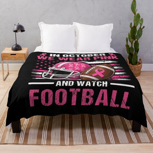 Item preview, October We Wear Pink Breast Cancer Football Awareness designed and sold by Khescoiu.