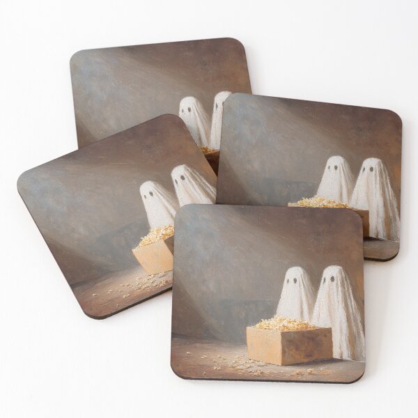 Item preview, Ghosts Movie Night Popcorn Halloween Painting designed and sold by NatureSight.