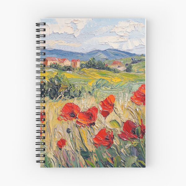 Item preview, Red Poppy Field Countryside Oil Painting designed and sold by NatureSight.