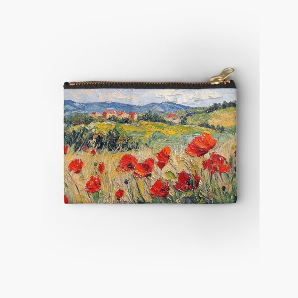 Item preview, Red Poppy Field Countryside Oil Painting designed and sold by NatureSight.
