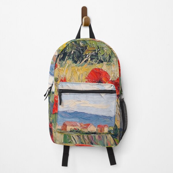 Item preview, Red Poppy Field Countryside Oil Painting designed and sold by NatureSight.