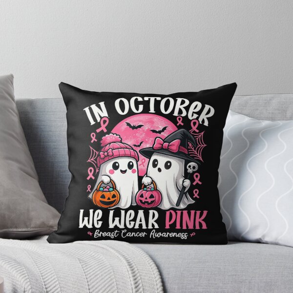 Item preview, October We Wear Pink Ghost Witch Awareness designed and sold by Khescoiu.