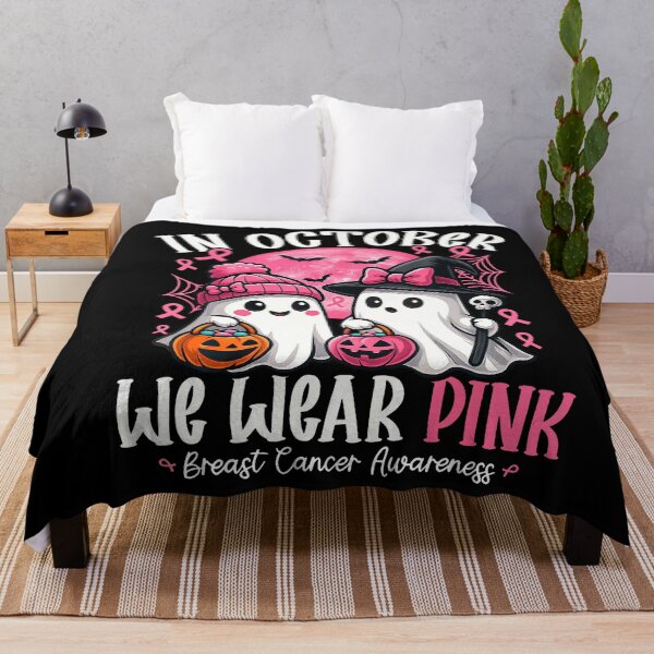 Item preview, October We Wear Pink Ghost Witch Awareness designed and sold by Khescoiu.