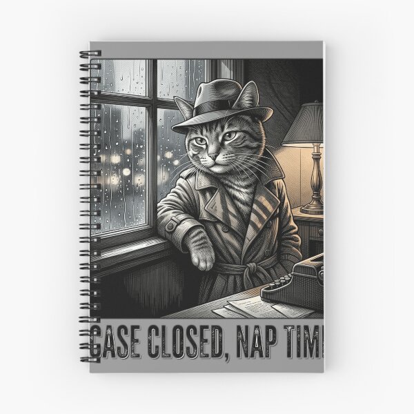 Item preview, Case Closed Nap Time Funny Film Noir Cat Detective Cat Noir Movie Lover Gif designed and sold by FurRealStudioCo.