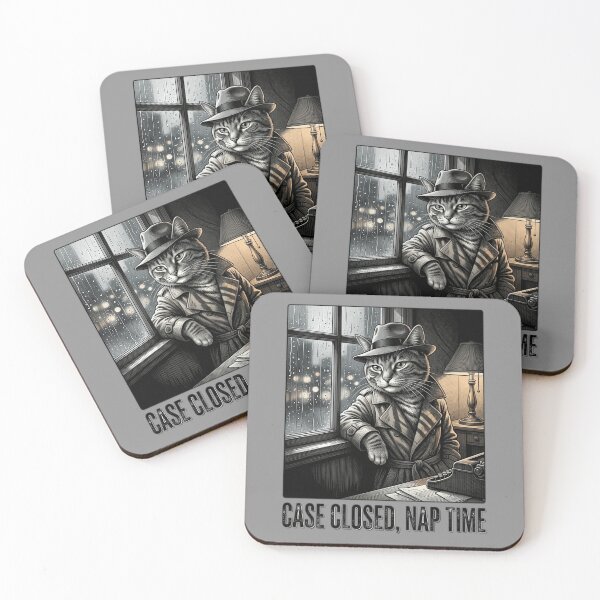 Item preview, Case Closed Nap Time Funny Film Noir Cat Detective Cat Noir Movie Lover Gif designed and sold by FurRealStudioCo.