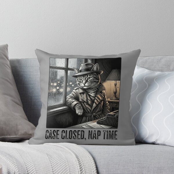 Item preview, Case Closed Nap Time Funny Film Noir Cat Detective Cat Noir Movie Lover Gif designed and sold by FurRealStudioCo.