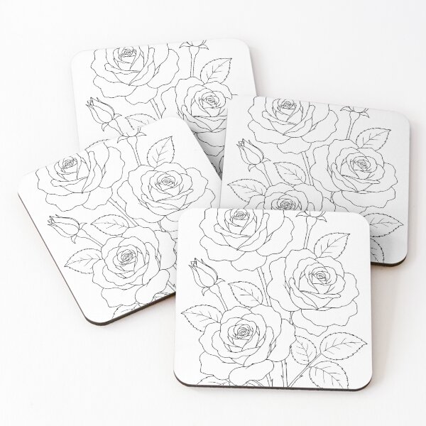 Item preview, B&W Rose coloring page designed and sold by Wiko Glitch.