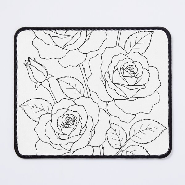Item preview, B&W Rose coloring page designed and sold by Wiko Glitch.