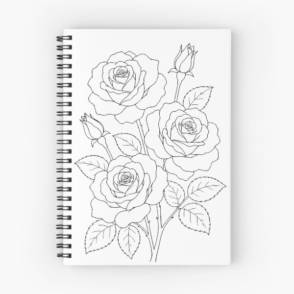 Item preview, B&W Rose coloring page designed and sold by Wiko Glitch.