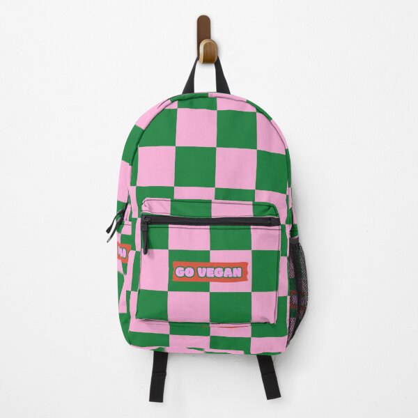 Item preview, Checkered: Pink & Dark Green | Go vegan. designed and sold by theethicwhisper.