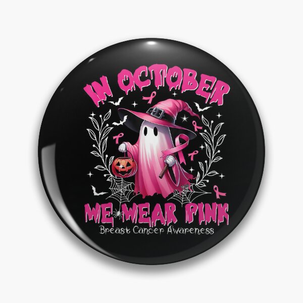 Item preview, October We Wear Pink Ghost Witch Breast Cancer designed and sold by Khescoiu.