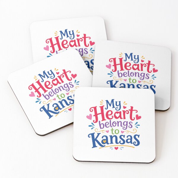 Item preview, My Heart Belongs to Kansas - Cute Souvenir Travelers Gift for Men Women & Kids  designed and sold by Mozaic Clothes.