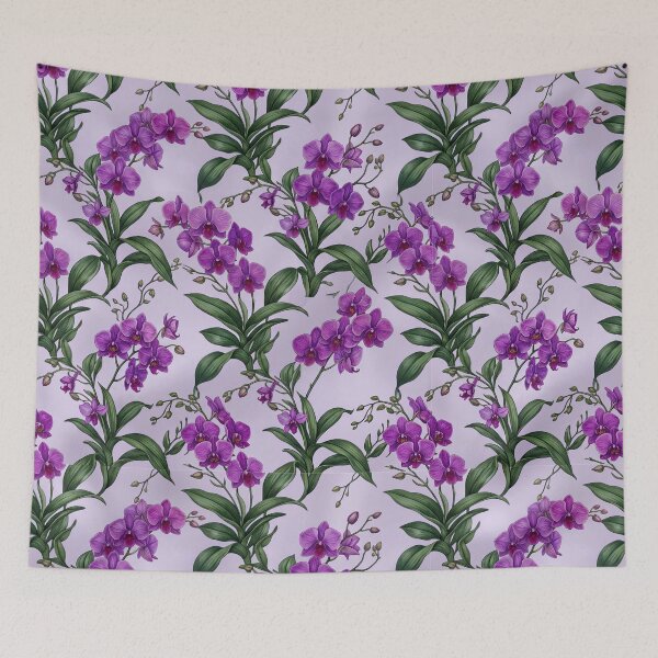 Item preview, Dense Purple Orchid Foliage Botanical Repeating Pattern designed and sold by Studio BC.
