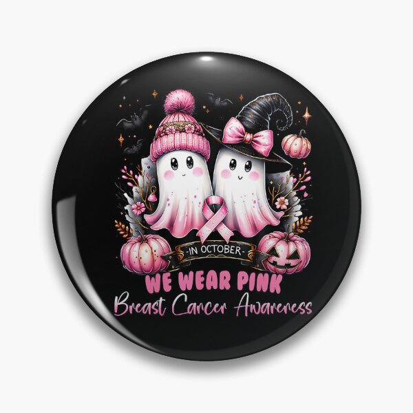 Item preview, October We Wear Pink Ghost Witch Awareness designed and sold by Khescoiu.