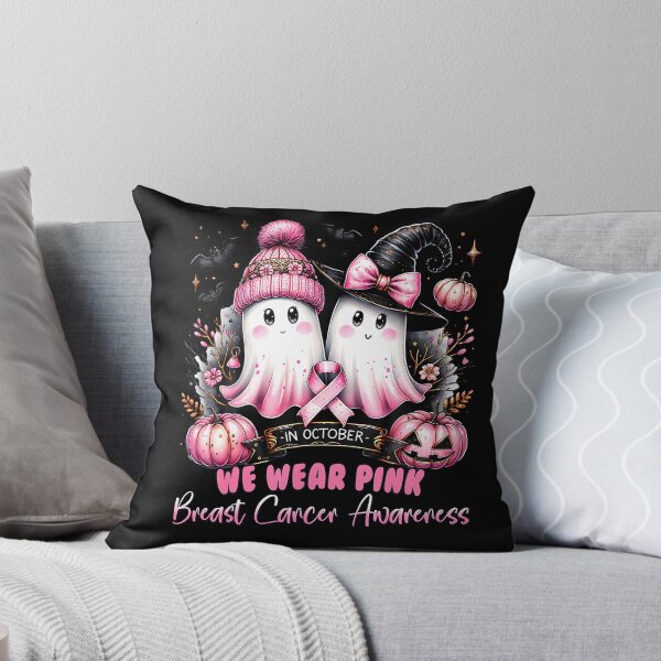 Item preview, October We Wear Pink Ghost Witch Awareness designed and sold by Khescoiu.