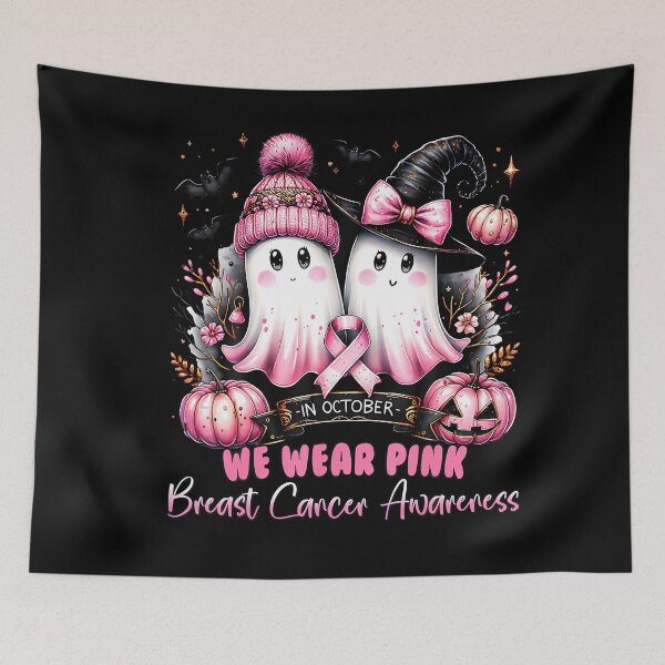 Item preview, October We Wear Pink Ghost Witch Awareness designed and sold by Khescoiu.