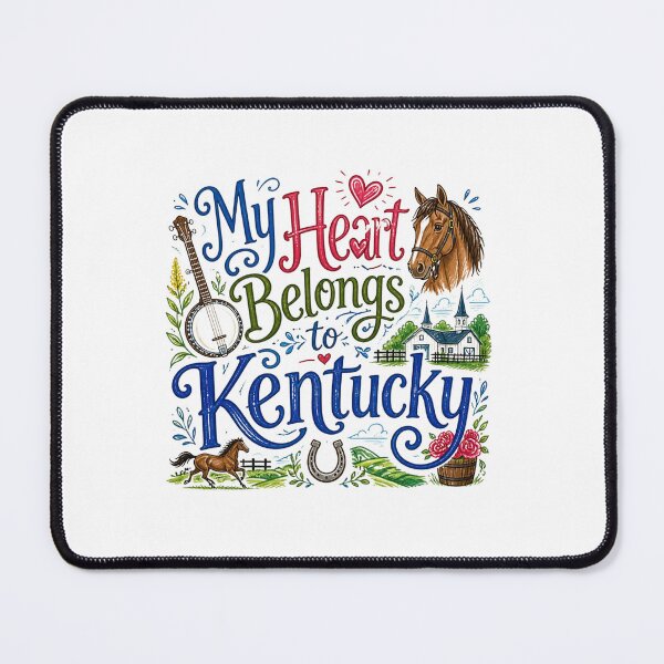 Item preview, My Heart Belongs to Kentucky - Cute Souvenir Travelers Gift for Men Women & Kids designed and sold by Mozaic Clothes.