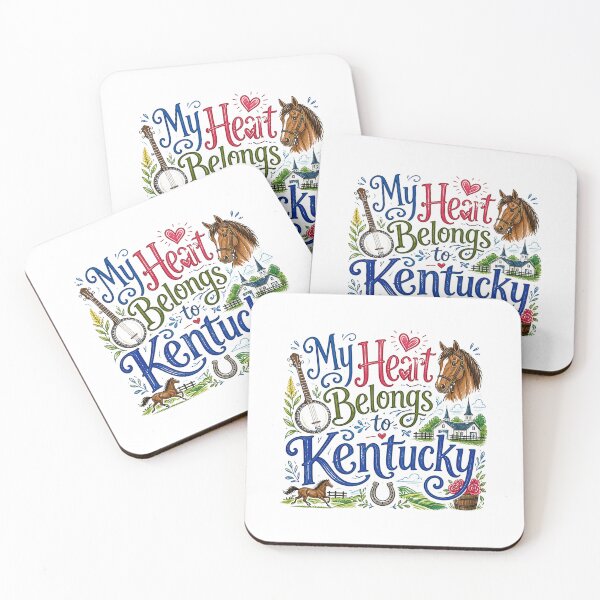 Item preview, My Heart Belongs to Kentucky - Cute Souvenir Travelers Gift for Men Women & Kids  designed and sold by Mozaic Clothes.