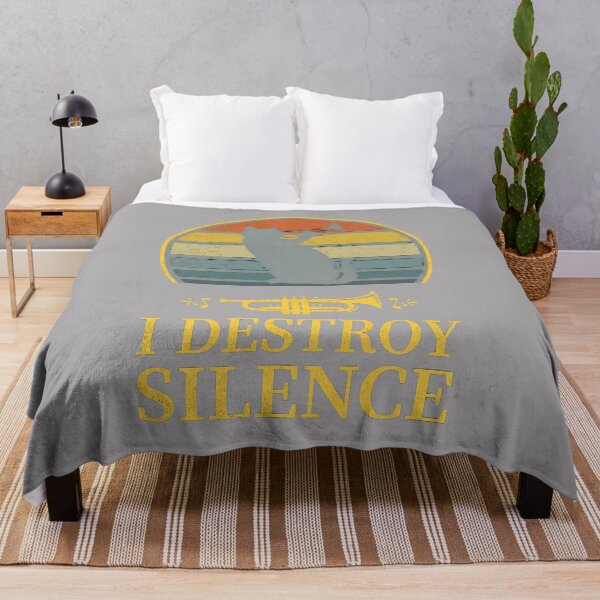 Item preview, Cat Playing Trumpet I Destroy Silence Retro T-16 designed and sold by SaschTolle.