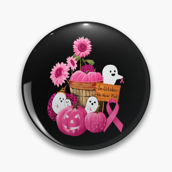 Item preview, October We Wear Pink Ghosts Pumpkins Breast Cancer designed and sold by Khescoiu.