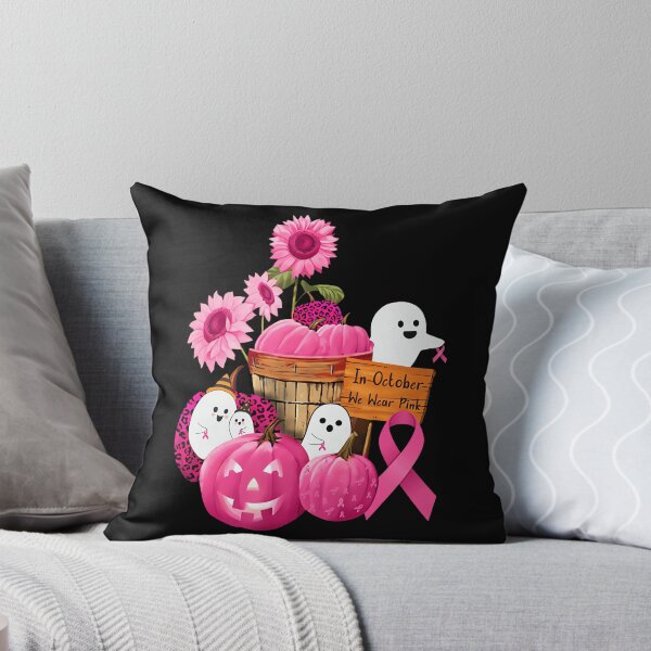 Item preview, October We Wear Pink Ghosts Pumpkins Breast Cancer designed and sold by Khescoiu.