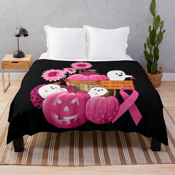 Item preview, October We Wear Pink Ghosts Pumpkins Breast Cancer designed and sold by Khescoiu.