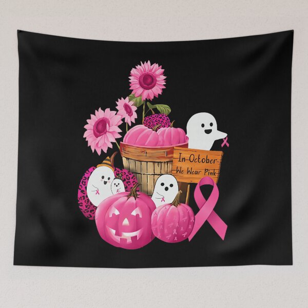 Item preview, October We Wear Pink Ghosts Pumpkins Breast Cancer designed and sold by Khescoiu.